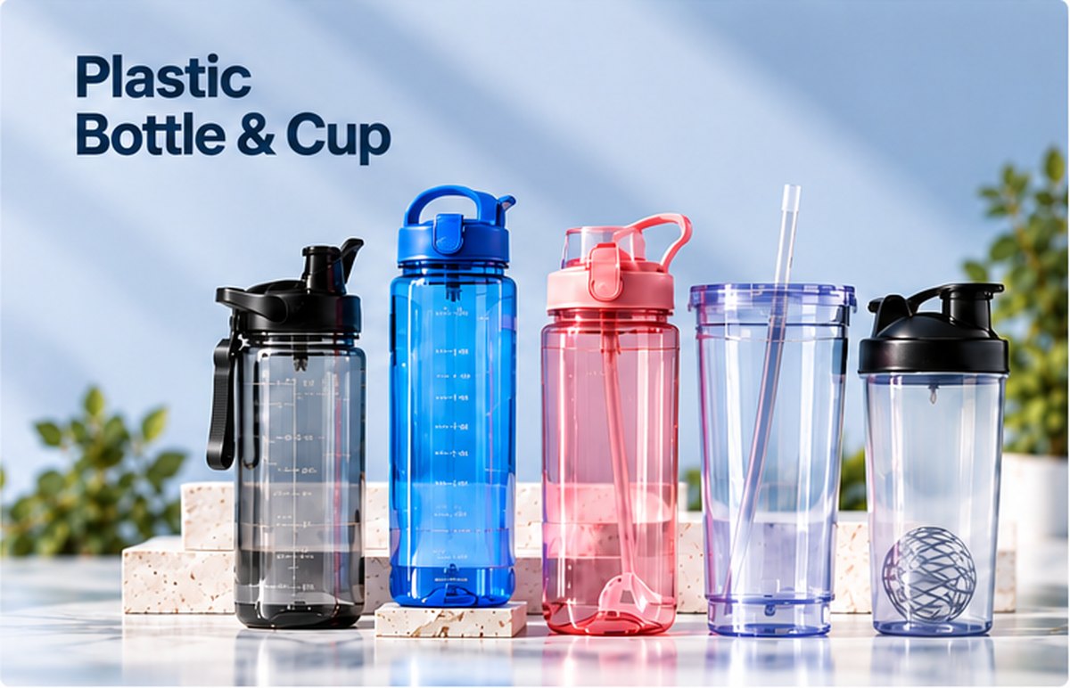 Plastic Bottle & Cup in use