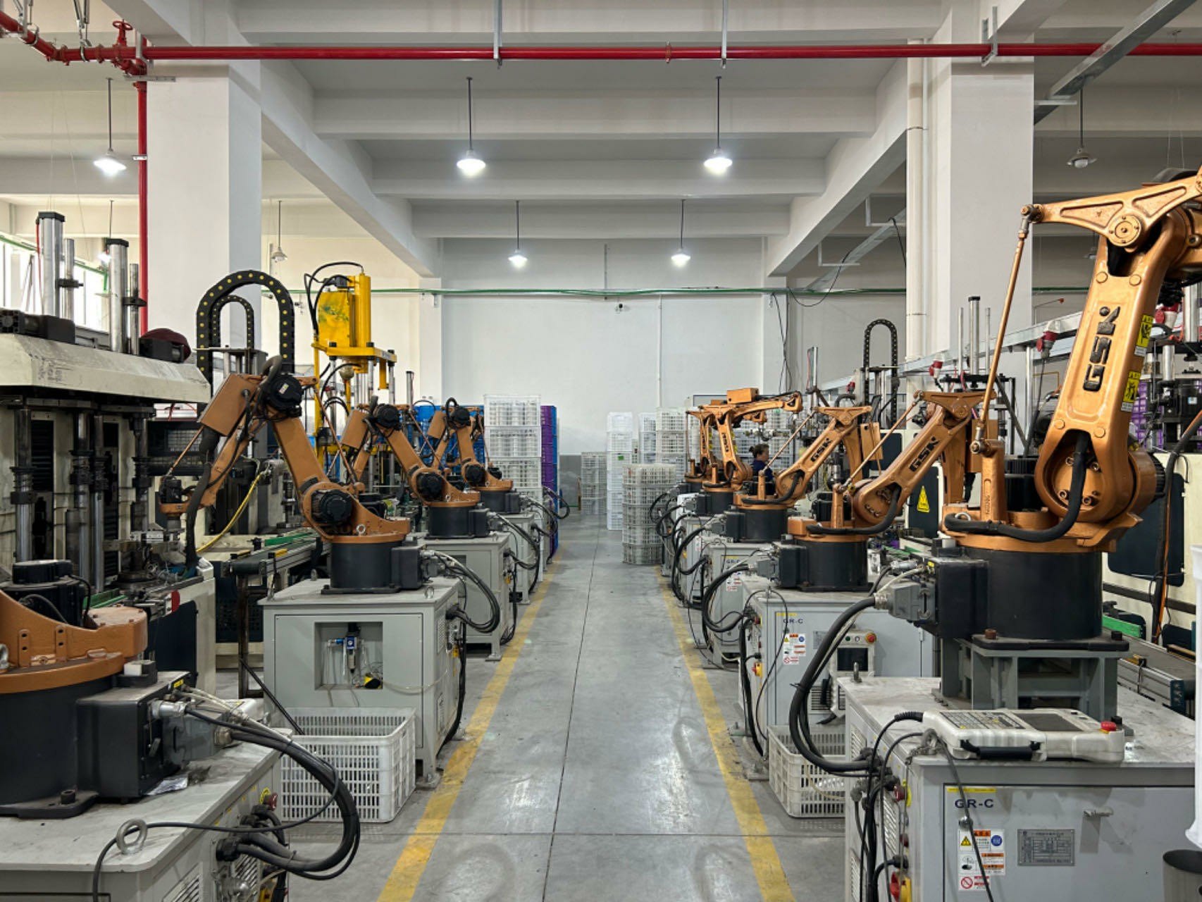 Automated production line inside the manufacturing base